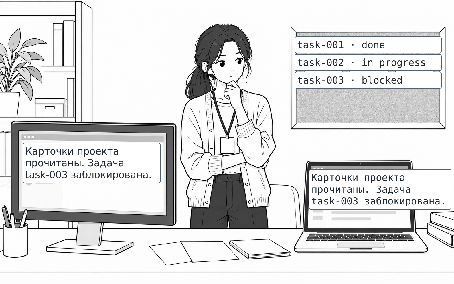 Фигура 1. Уверенная фраза и непрочитанные карточки